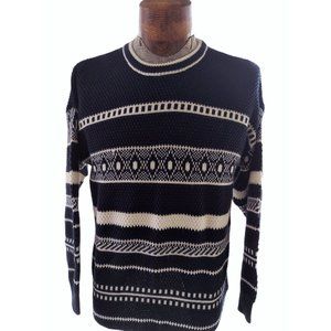 VTG PASTA Men's Crew Neck Fair Isle Acrylic Sweater Size Large